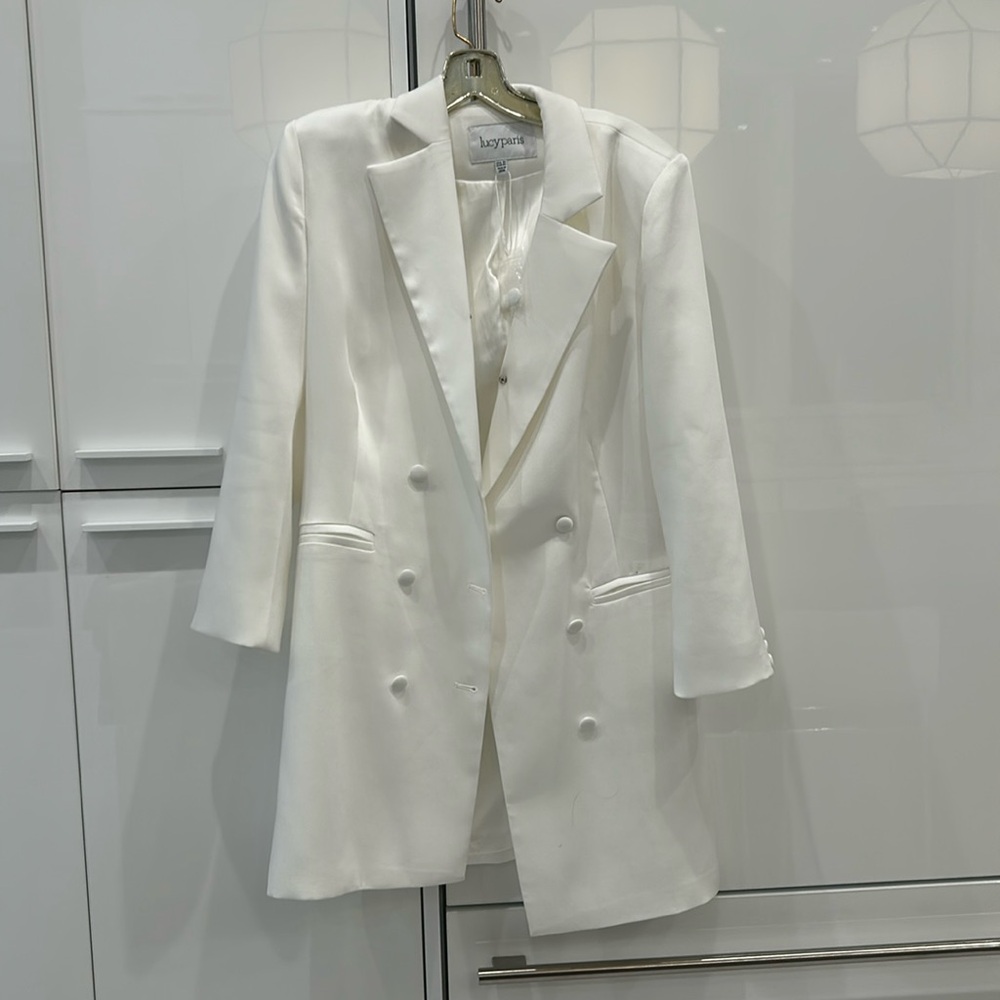 Lucy Paris white blazer dress